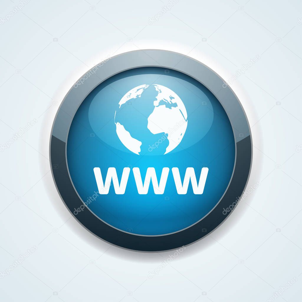 www internet minimal style button, vector illustration 