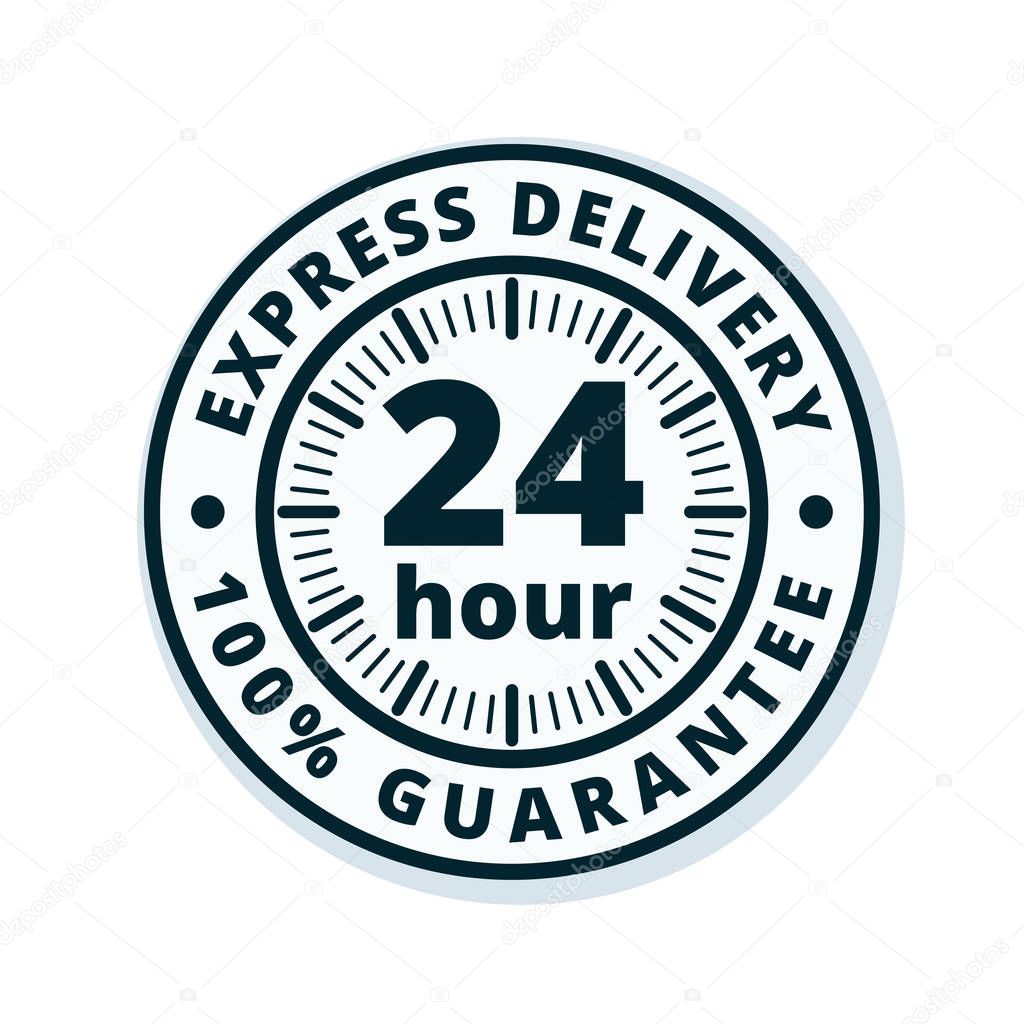 express delivery guarantee label, vector, illustration 