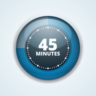 Beyaz arka plan, vektör, illüstrasyon izole 45 dakika zamanlayıcı simgesi
