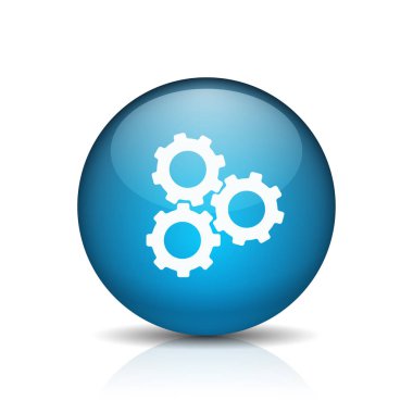 hizmet dişli işaretleri düğmesini, vektör çizim