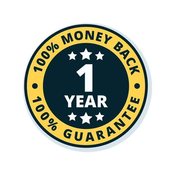 One Year Money Back Guarantee Icon Vector Illustration — Stock Vector