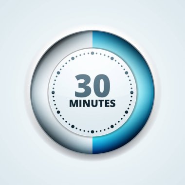 30 dakika zamanlayıcı en az stil ikonu, vektör, illüstrasyon