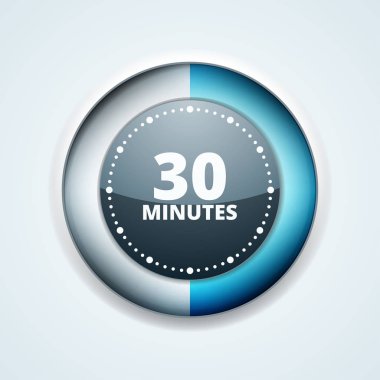 30 dakika zamanlayıcı en az stil ikonu, vektör, illüstrasyon