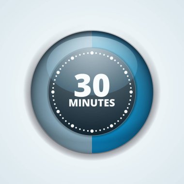 30 dakika zamanlayıcı en az stil ikonu, vektör, illüstrasyon