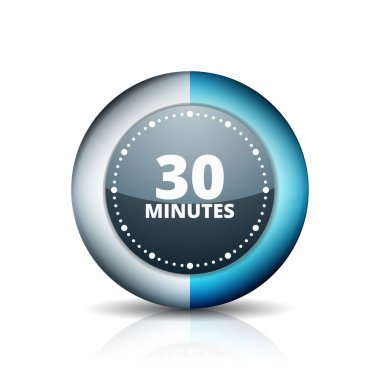 30 dakika zamanlayıcı en az stil ikonu, vektör, illüstrasyon