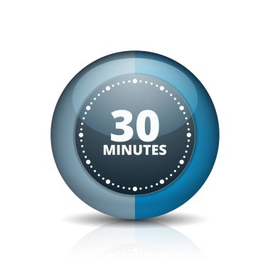 30 dakika zamanlayıcı en az stil ikonu, vektör, illüstrasyon