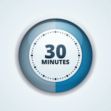 30 dakika zamanlayıcı en az stil ikonu, vektör, illüstrasyon