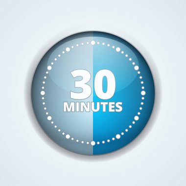 30 dakika zamanlayıcı en az stil ikonu, vektör, illüstrasyon