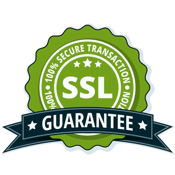 SSL certifierade knapp tecken — Stock vektor