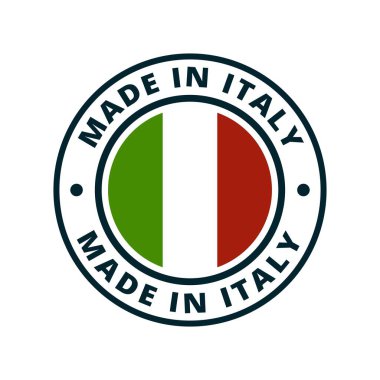 İtalya'da yapılan yazıt ile İtalya bayrak düğmesini. Vektör çizim