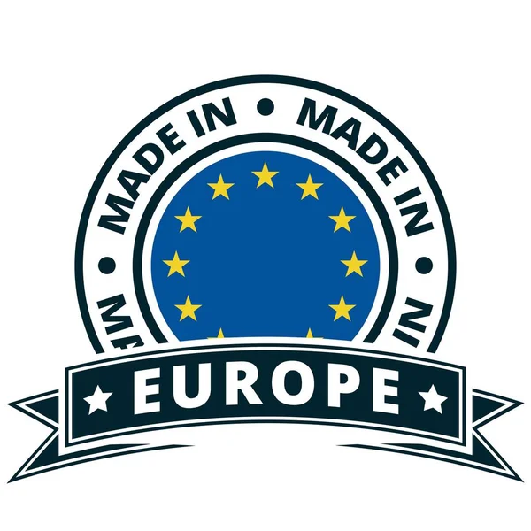 Botón con bandera de la Unión Europea — Vector de stock