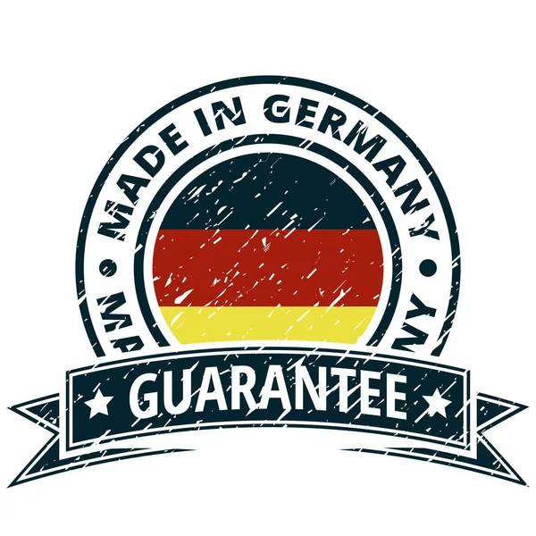 Botón Plano Con Bandera Alemana Inscripción Hecho Alemania Vector Ilustración — Vector de stock