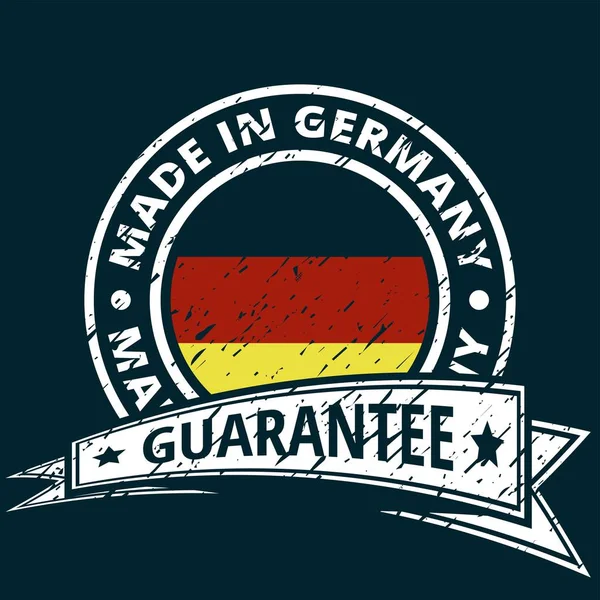 Flat Button German Flag Inscription Made Germany Vector Illustration — Stock Vector