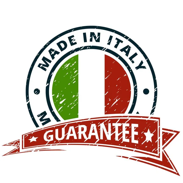 Italy Flag Button Inscription Made Italy Vector Illustration — Stock Vector