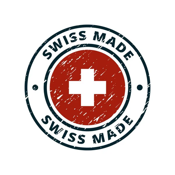 İsviçre bayrağı düğmesini Swiss, vektör çizim yapılan yazıt ile