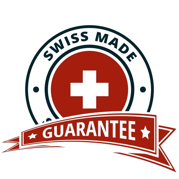 Switzerland Flag Button Inscription Made Swiss Vector Illustration — Stock Vector