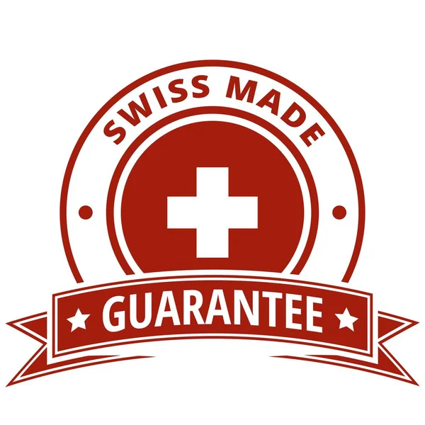 Switzerland Flag Button Inscription Made Swiss Vector Illustration — Stock Vector