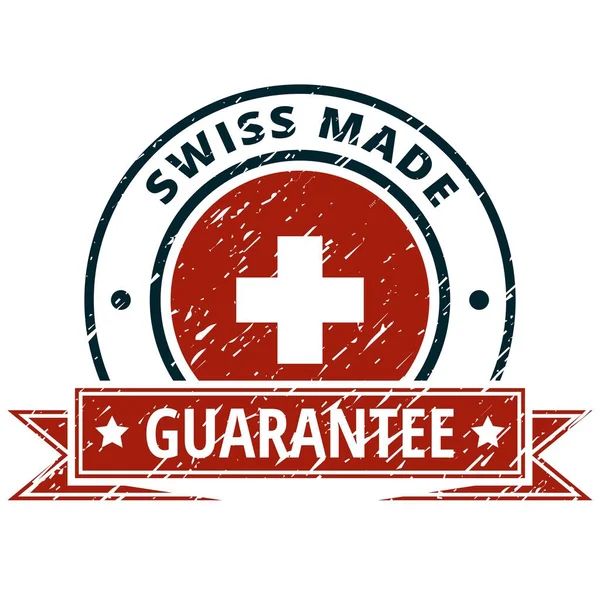 Switzerland Flag Button Inscription Made Swiss Vector Illustration — Stock Vector