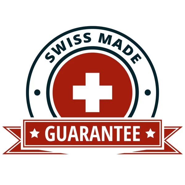 Szwajcaria Flaga Przycisk Napisem Wykonane Szwajcarii Ilustracji Wektorowych — Wektor stockowy