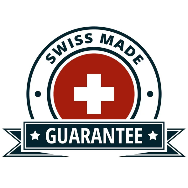 Switzerland Flag Button Inscription Made Swiss Vector Illustration — Stock Vector