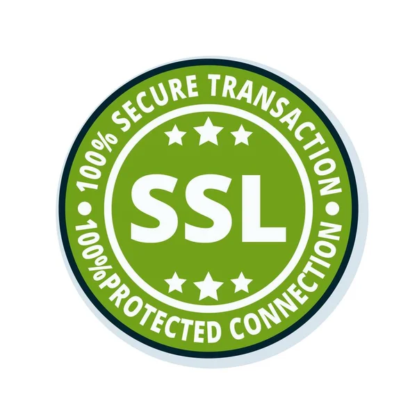 SSL certifierade knapp tecken — Stock vektor