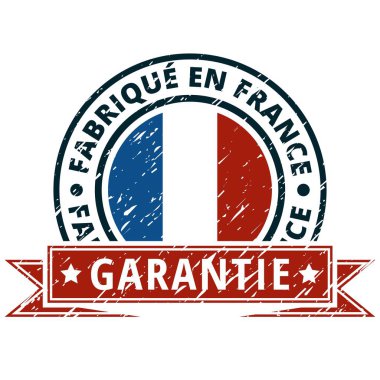 Düğme bayrak Fransa ve üzerinde yazıt ile Made in France Fransız 