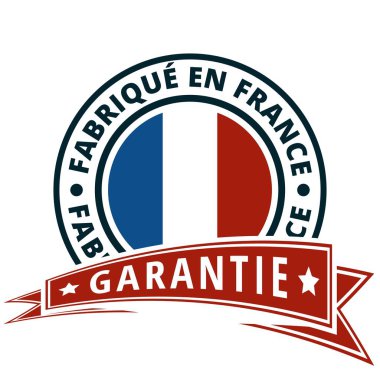 Düğme bayrak Fransa ve üzerinde yazıt ile Made in France Fransız 