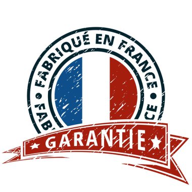 Düğme bayrak Fransa ve üzerinde yazıt ile Made in France Fransız 