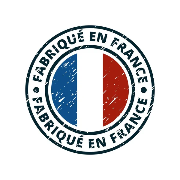 Przycisk Flaga Francji Napis Francuski Made France — Wektor stockowy