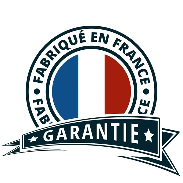 Botón Con Bandera Francia Inscripción Francés Made France — Vector de stock
