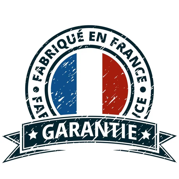Botón Con Bandera Francia Inscripción Francés Made France — Vector de stock