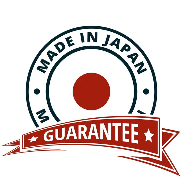 Pulsante Bandiera Giapponese Con Testo Made Japan Vettore Illustrazione — Vettoriale Stock