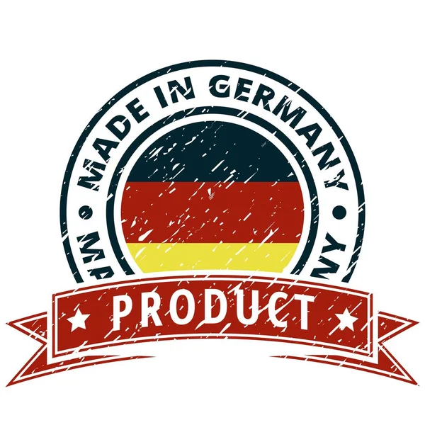 Botón Plano Con Bandera Alemana Inscripción Hecho Alemania Vector Ilustración — Vector de stock