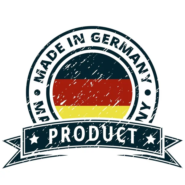 Lapos Gomb Val Német Zászlót Felirat Készült Németország Vektor Ábra — Stock Vector