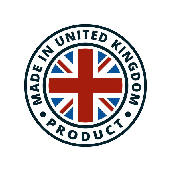 flat button with english flag and inscription Made in United Kingdom, vector, illustration 