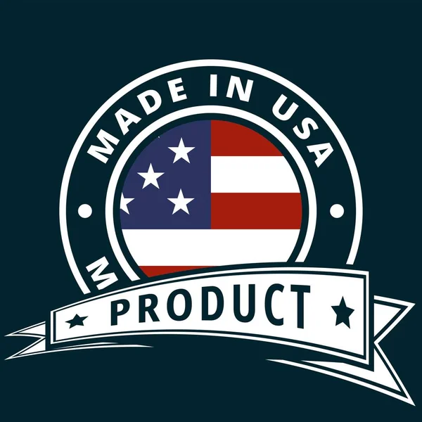 Etiqueta Com Bandeira Americana Inscrição Made Usa Vetor Ilustração — Vetor de Stock