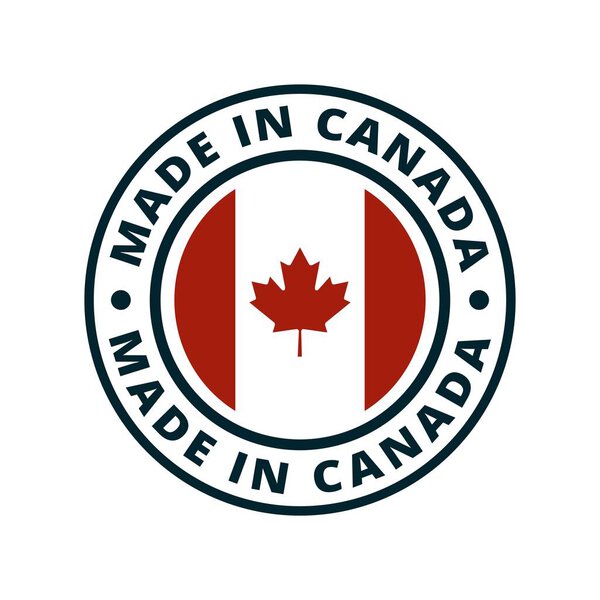 button with text Made in Canada and flag , Vector, illustration