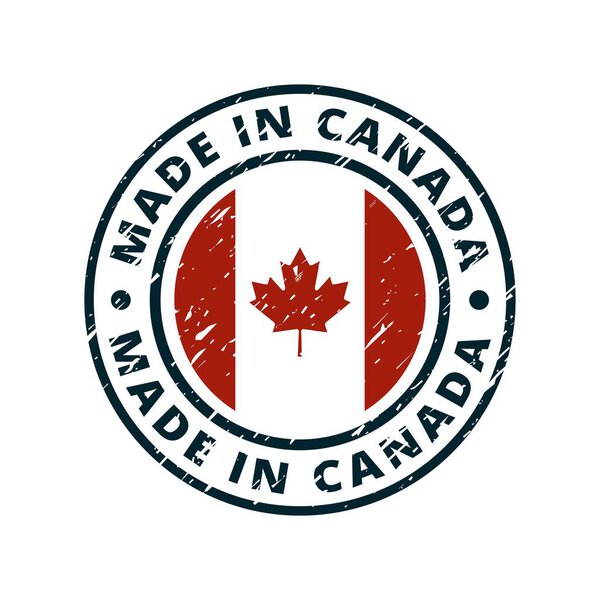 button with text Made in Canada and flag , Vector, illustration