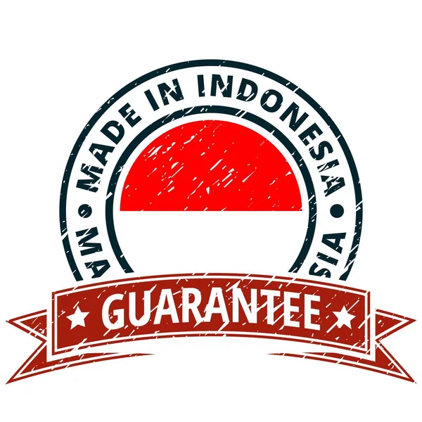 Przycisk Napisem Made Indonezji Flagi Wektor Ilustracja — Wektor stockowy
