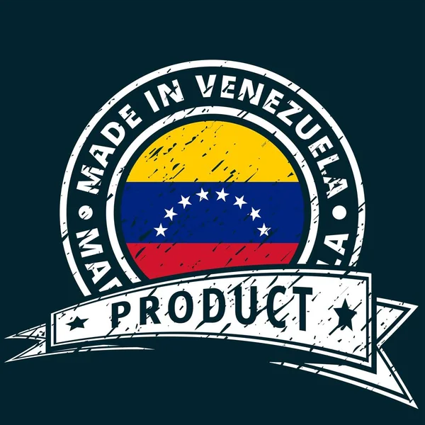 Venezuela Vektör Çizim Yapılan Yazıt Ile Bayrak Düğmesini — Stok Vektör