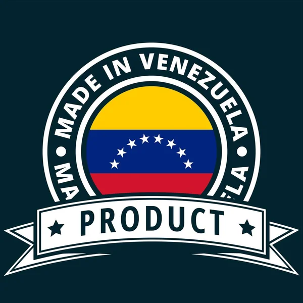 Flaggenknopf Mit Inschrift Aus Venezuela Vektorillustration — Stockvektor