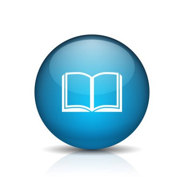Açık kitap simgesi düğmesini, vektör çizim, eğitim kavramı 