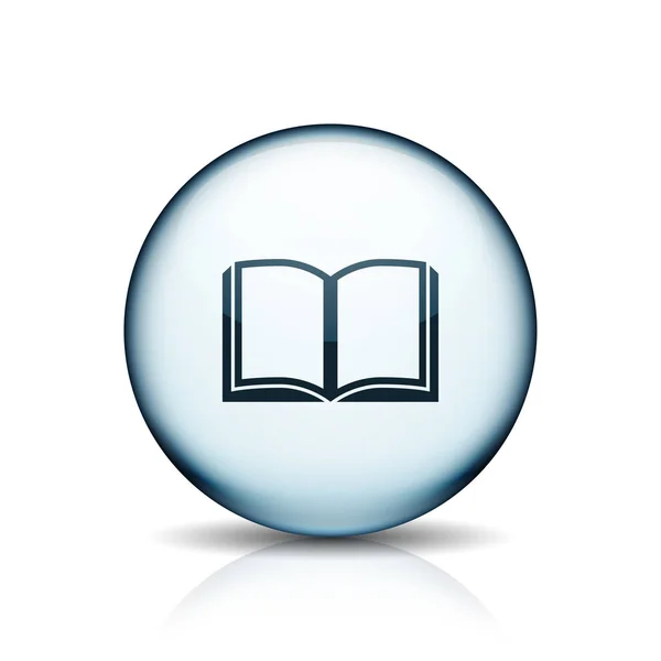 Open Book Icon Button Vector Illustration Education Concept — Stock Vector