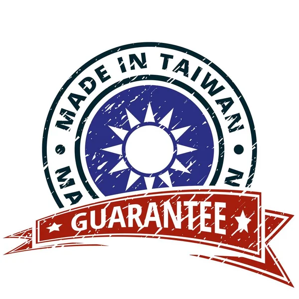 Botão Com Texto Feito Taiwan Bandeira Vetor Ilustração — Vetor de Stock