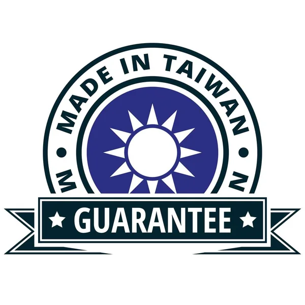 Botão Com Texto Feito Taiwan Bandeira Vetor Ilustração — Vetor de Stock