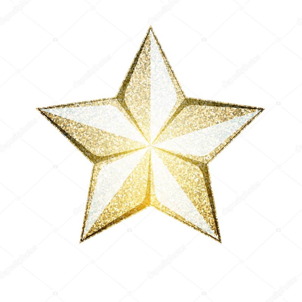 golden star sign icon, vector, illustration