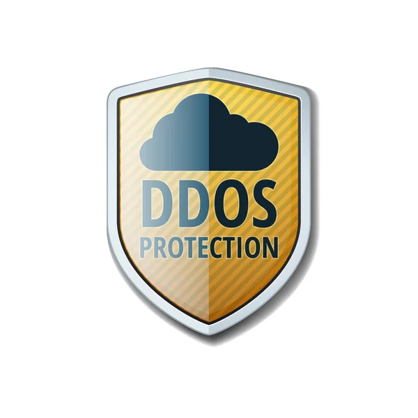 Ddos Προστασίας Σύννεφο Στην Ασπίδα Διάνυσμα Απεικόνιση — Διανυσματικό Αρχείο