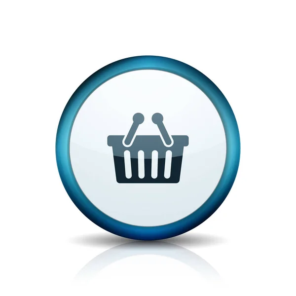 Button Shopping Basket Icon — Stock Vector