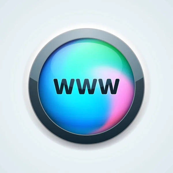 Www Internet Minimal Style Button Vektorillustration — Stockvektor