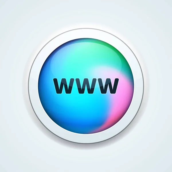 Www Internet Minimal Style Button Vektorillustration — Stockvektor